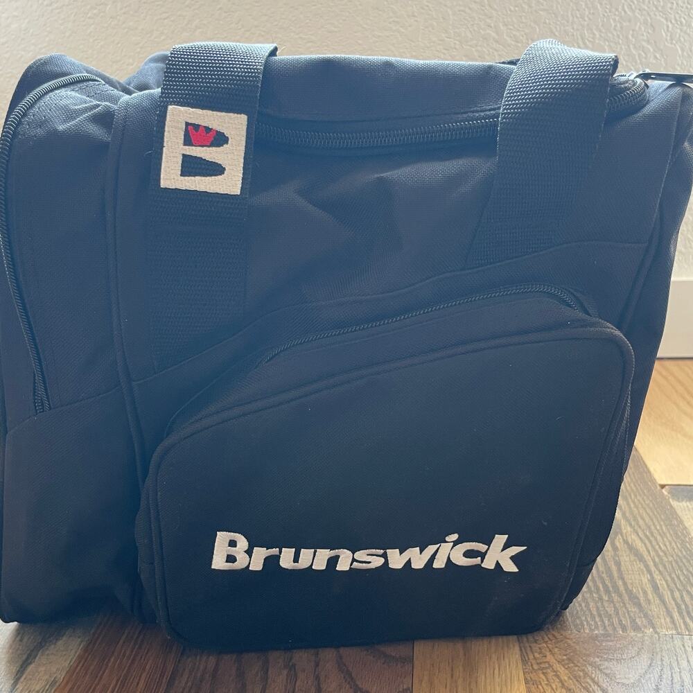 Brunswick Black Bowling Ball Bag Shoe Accessory Tote Shoulder Strap